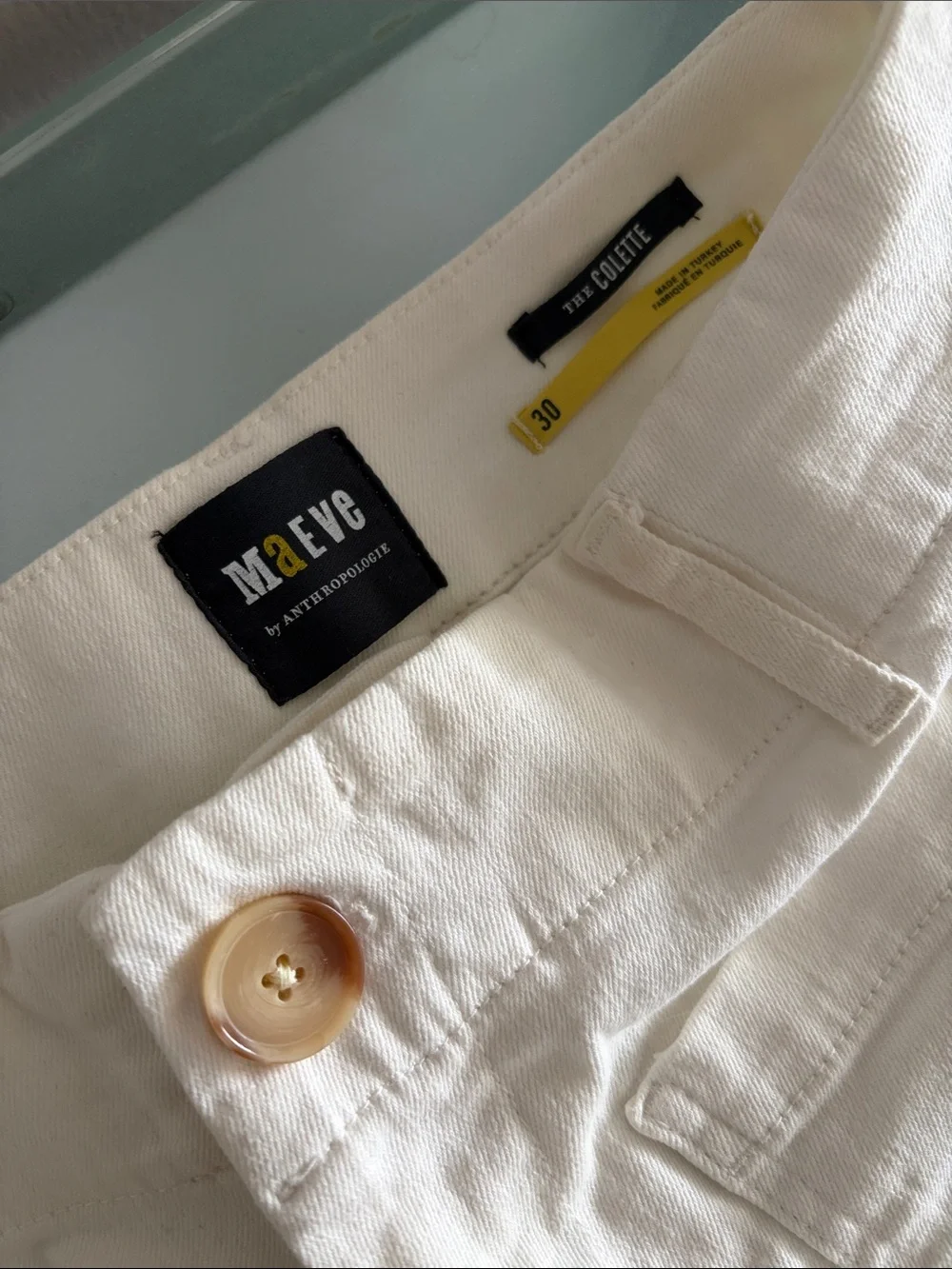 Maeve by Anthropologie Collette white Jean shorts sz 30 - Picture 5 of 5